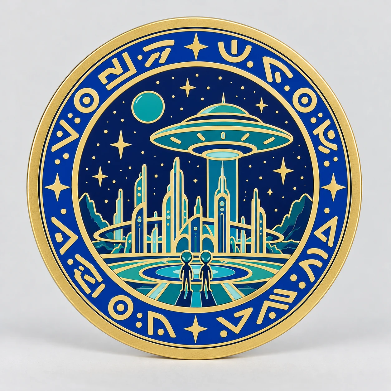Custom commemorative coin illustrating Hard Enamel coloring