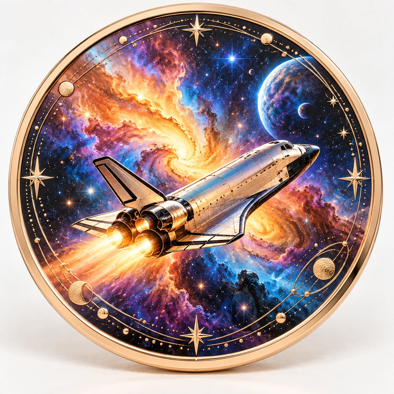 Custom commemorative coin illustrating UV Printing coloring